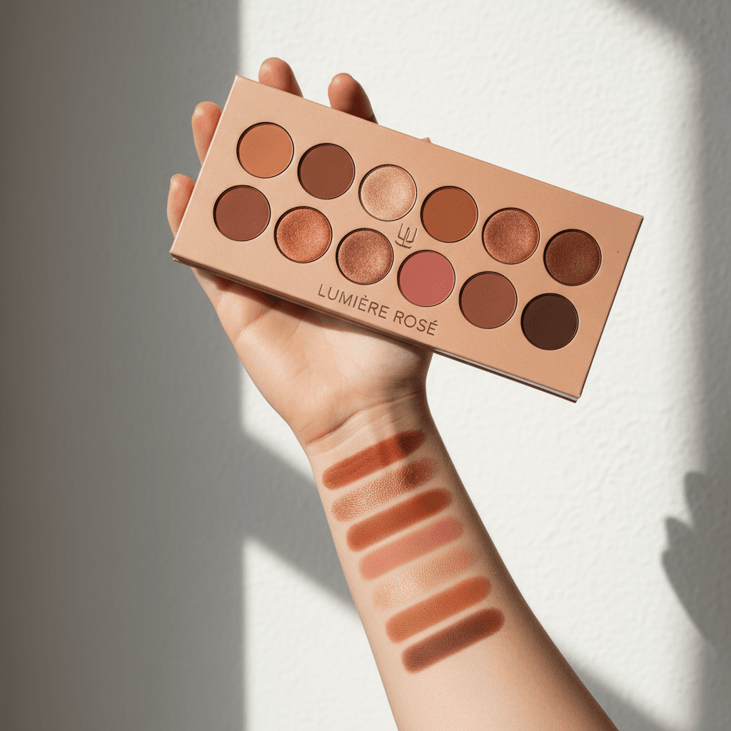 Eyeshadow palette swatches on skin